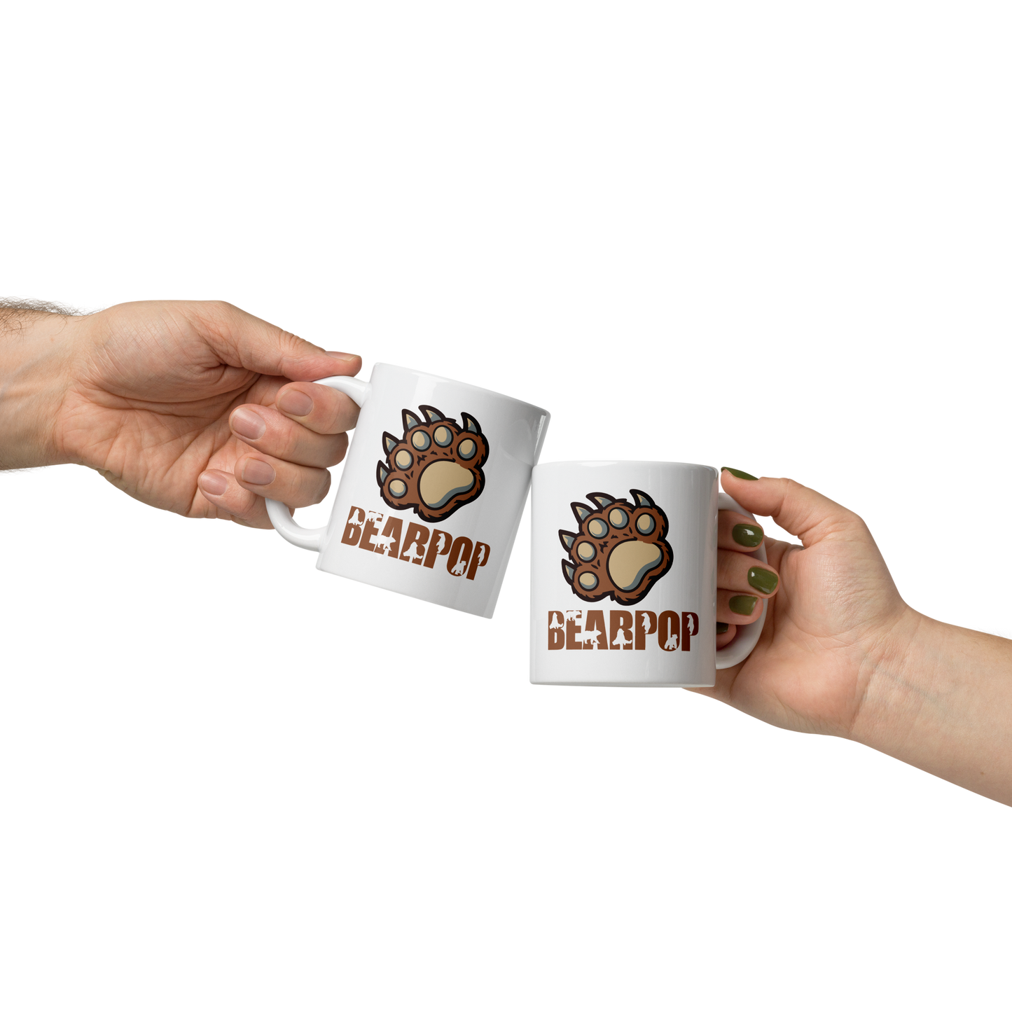 Tazza bianca lucida - Logo Bearpop zampa