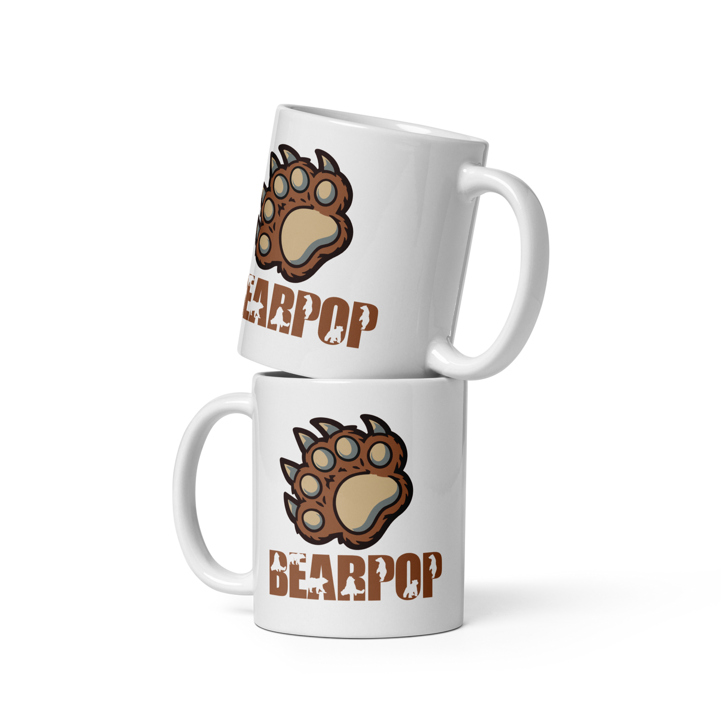 Tazza bianca lucida - Logo Bearpop zampa