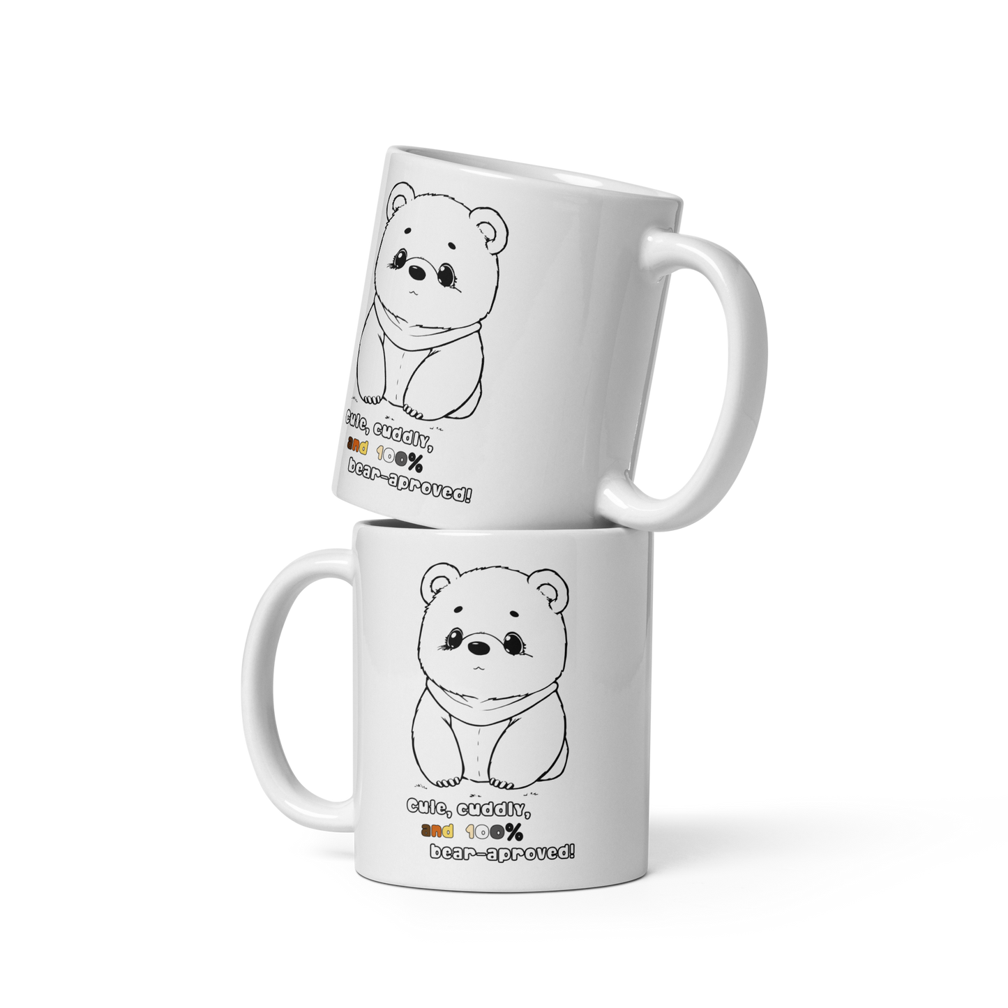 Tazza bianca lucida - cuddly 100% bear approved