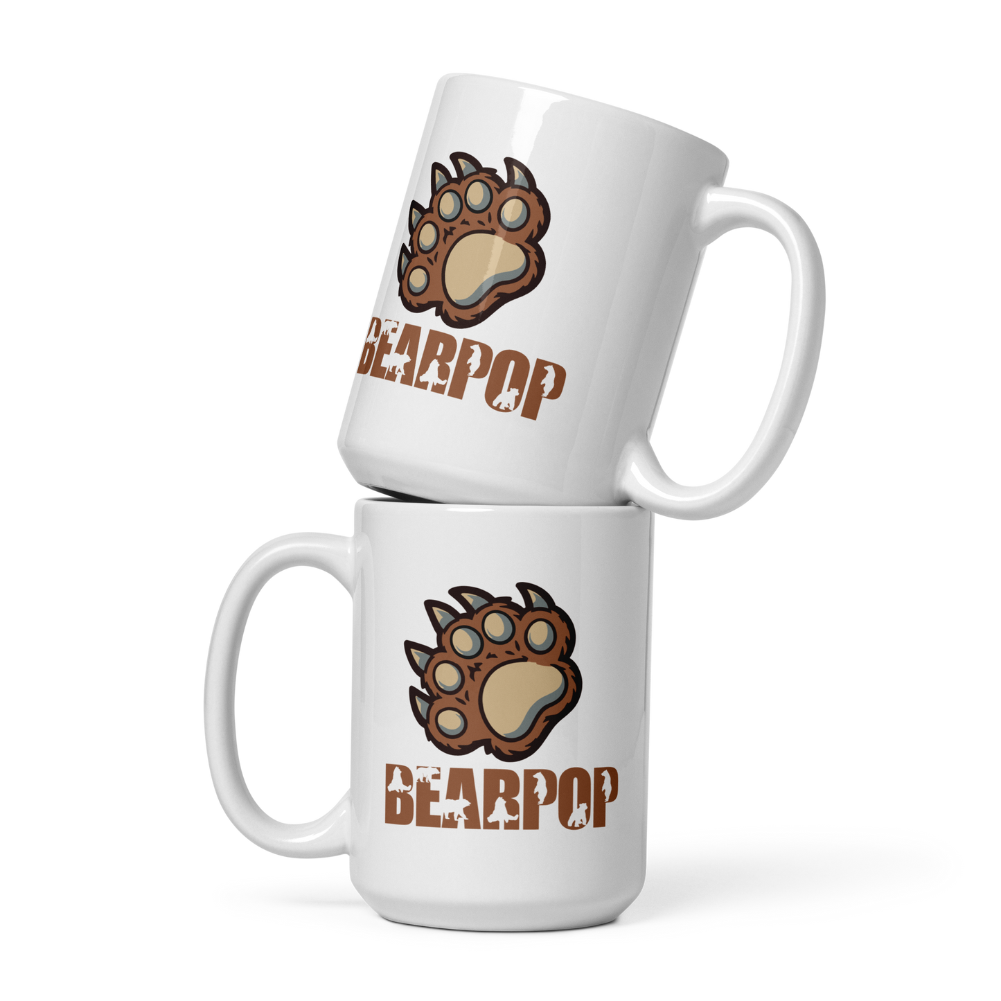 Tazza bianca lucida - Logo Bearpop zampa