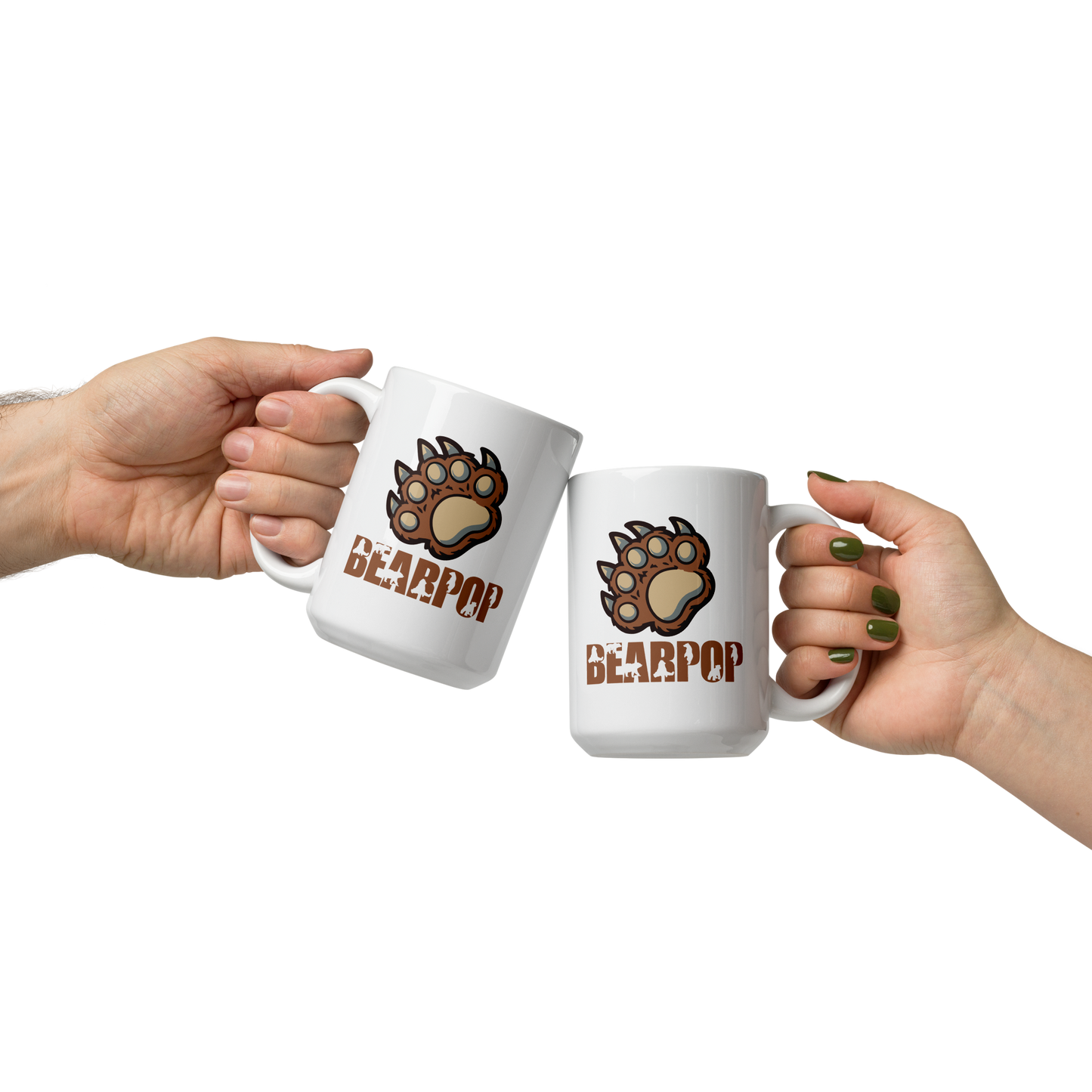 Tazza bianca lucida - Logo Bearpop zampa