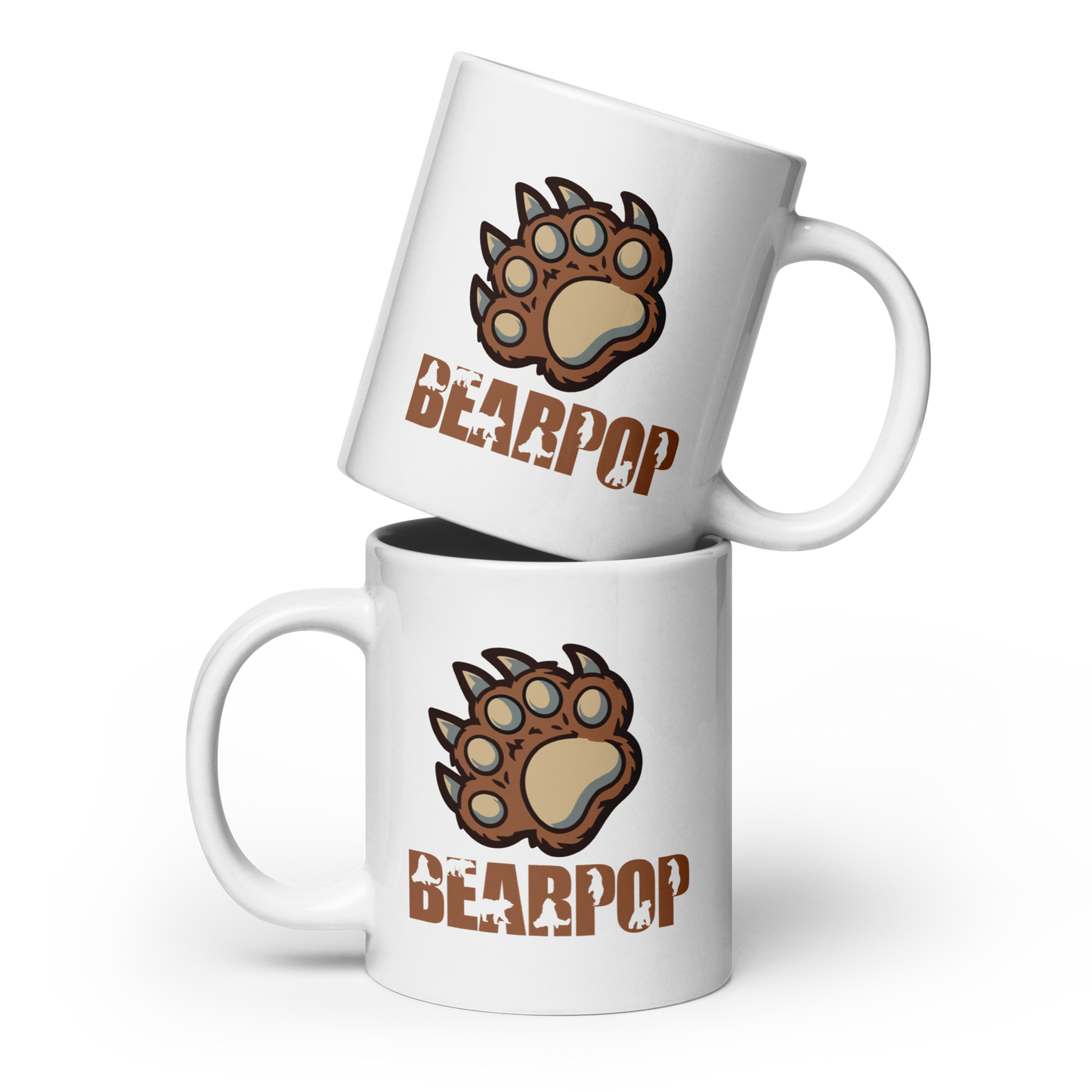 Tazza bianca lucida - Logo Bearpop zampa
