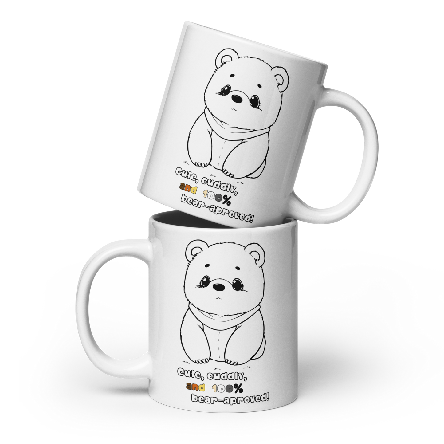 Tazza bianca lucida - cuddly 100% bear approved