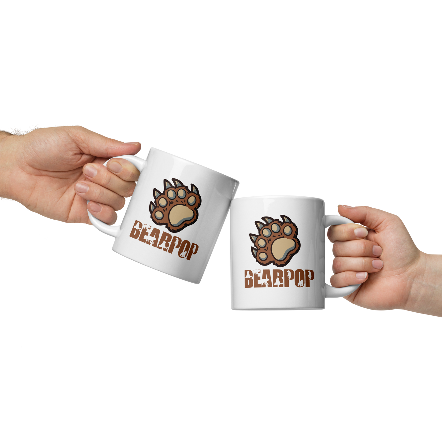 Tazza bianca lucida - Logo Bearpop zampa